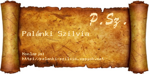 Palánki Szilvia névjegykártya